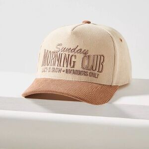 Anthropologie Colorblock Corduroy Sunday Morning Club Baseball Cap NWT
